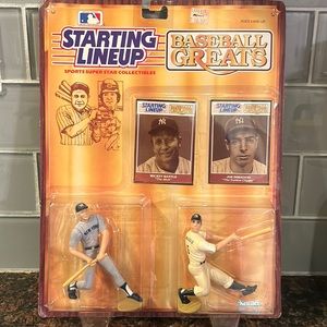 Starting Lineup collectible with trading card - Mantle/DiMaggio Greats edition.